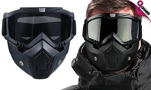 Tactical Mask with Detachable Goggles!